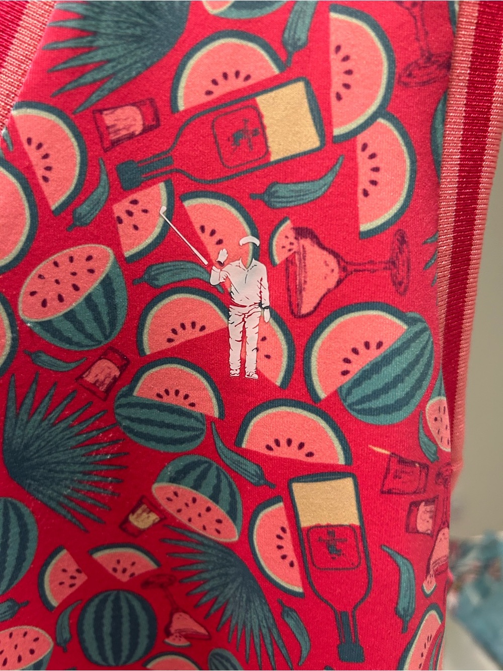 William Murray Golf Coral Pink & Teal Watermelon-Print Sleeveless Dress - Picture 10 of 11